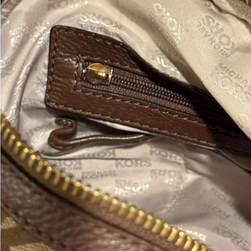 Michael Kors Brookville Large Jacquard Leather Satchel - Picture 13 of 15